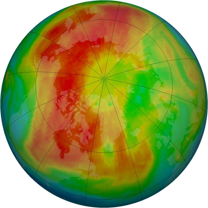 Arctic ozone map for 16 March 2004